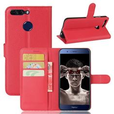 Capa carteira para Huawei Honor V9, capa carteira flip de couro PU premium com compartimento para cartão, suporte e fecho magnético [capa interna à prova de choque de TPU] Compatível com Huawei Honor