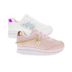 Tênis Infantil de Menina Escolar - KIT 2 PARES Tam 24 ao 34-Feminino