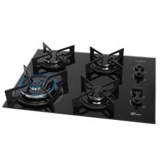 Cooktop 4 Bocas Fischer Tripla Chama Fit Line, Preto, Bivolt