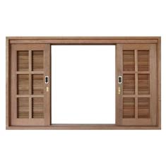 Janela de Correr Veneziana Quadriculada Isabela Revestimentos 120cmx180cmx15cm Cedro Arana
