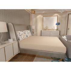 Jogo de Lençol Zono Enxovais Cama Queen 3 Peças Malha 100% Algodão Flores de Algodão – Angorá