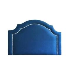 Cabeceira Tachas Provençal Glamour Veludo Azul Escuro - Captonê Design