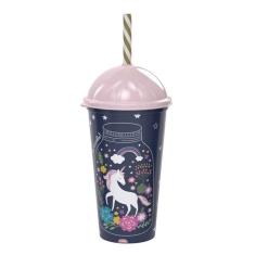 Copo Com Canudo Unicórnio Shake - 500ml