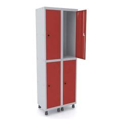 Guarda Volume Roupeiro 4 Portas Aço Grp 502/4 Pandin Móveis Vermelho