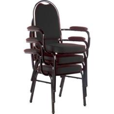 Kit Com 3 Cadeiras Para Auditório Linha Hotel Preto