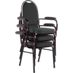 Kit Com 3 Cadeiras Para Auditório Linha Hotel Marrom