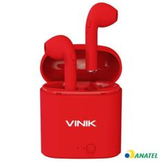 Fone De Ouvido Bluetooth Easy W1+ Tws True Wireless - Vermelho - VINIK