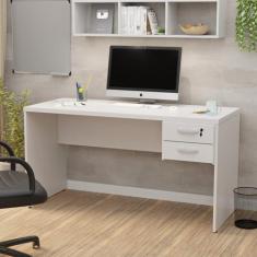 Mesa De Escritório 1.60x60 Com Gaveteiro Netmobil, Branco