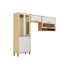 Cozinha Completa Syrah 3 Peças (2 Armários + 1 Paneleiro) CPT01 Amendoa/Branco - Ronipa