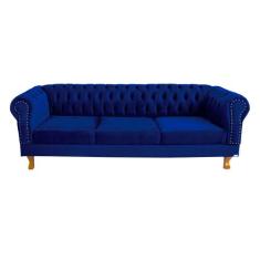 Sofá Chesterfield Duque 3 lugares 2M - Suede Azul Marinho / sala de es