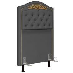 Cabeceira Cama Box Solteiro 90Cm Imperial J02 Suede Chumbo