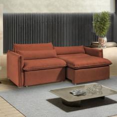 Sofá Cama Retrátil e Reclinável 200cm Aurora Boucle - Celflex