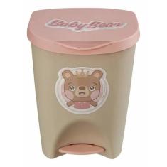 Lixeira Multiuso 7,5L Com Pedal Baby Usual Utilidades, Rosa