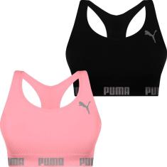 Kit 2 Tops Puma Fitness Feminino Nadador Sem Costura Sem Bojo Alta Sustentação Academia-Feminino