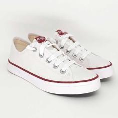 Tenis Feminino Coca Cola Em Lona Cc2349 Branco/Vermelho 36-Feminino