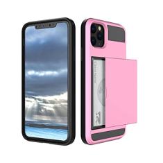 Capa de telefone com slot para cartão de crédito para iPhone 11 12 13 Pro Max XR XS Max X 8 7 Plus 13 12 Pro 13 Armor Slide Wallet Hard PC Back Cover, T4, para iPhone 12 Pro