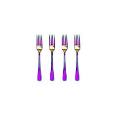 Jogo Garfo de Sobremesa Furta Cor Talher Metal Inox 4 peças