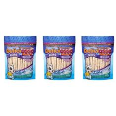 Combo de Ossinhos Para Cães Filhotes: 3 Pacotes Osso Palito Baby Leite Deliciosso 200g