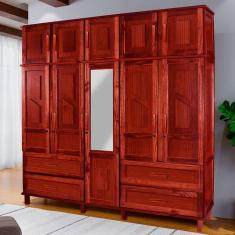 Guarda-Roupa Casal Campo Grande 10 Portas 4 Gavetas com Espelho - Rodmoveis