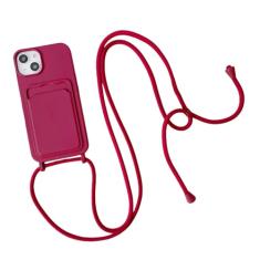 Capa de telefone com alça crossbody para iPhone 15 14 13 12 11 Pro Max SE X XR XS Max 7 8 Plus Capa de silicone líquido, WN, para iPhone 14 Plus