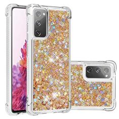 LEMAXELERS Compatível com Galaxy S20 FE, capa transparente com glitter brilhante flutuante areia movediça à prova de choque capa protetora de silicone macio TPU para Samsung Galaxy S20 FE. YBL Love