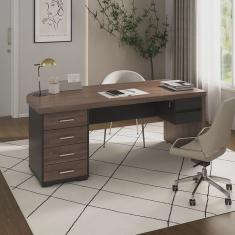 Mesa para Escritório em Tamburato com 6 Gavetas