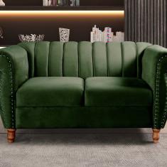 Namoradeira Realeza Sofá Chesterfield Decoração Sala Recepção Estilo Retrô Verde