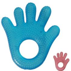 Mordedor Bebe Maozinha Água Gelado Alivio Gengiva Buba, Azul