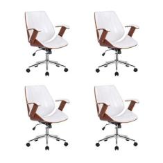 Kit 4 Cadeiras Escritório Diretor Giratória material sintético Kopenha
