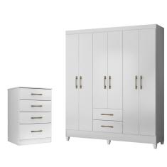 Kit Guarda Roupa Casal Panamá e Cômoda MS