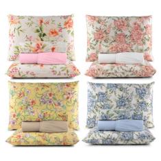 Jogo de Lençol Queen 4 Peças Percal 400 Fios Toque Macio - RT ENXOVAIS