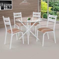 Conjunto de Mesa Redonda com 4 Cadeiras Luna Clássica - Ciplafe