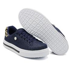 Trenis Casual Feminino Confortavel Detalhe de Onça e Pedra - D e spot,