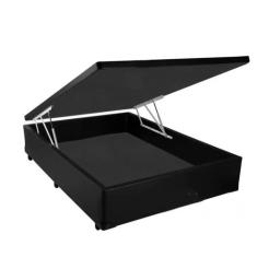 Box Bau Casal 138x188 material sintético 138x188 - Bridi's, Preto