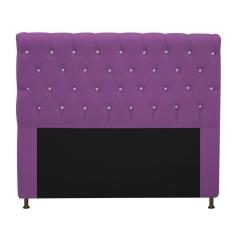 Cabeceira Estofada Cristal 195cm King Size Roxo