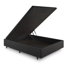 Base Box Baú Viúva 120x203x42 cm Linho Cinza