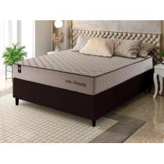 Conjunto Cama Box Espuma San Diego Bege Casal 138x188x67 - King House