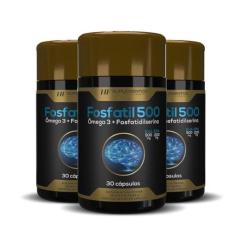 3X Fosfatil 500 Omega 3 + Fosfatidilserina 30Caps Hf - Hf Suplementos