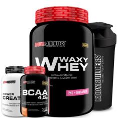 Kit Whey Protein Waxy Whey Pote 2kg + BCAA 4,5 100g + Power Creatina 1