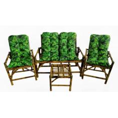 Jogo de sofá de bambu para áreas externas jardim varanda sacada várias