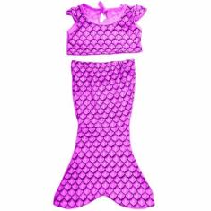 Fantasia de Sereia Bebê em Lilás Exclusivo Cauda com Cropped - Fantasi