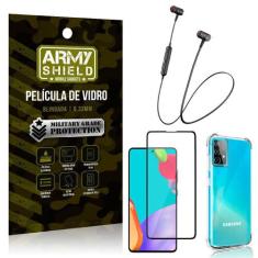 Fone Bluetooth Hs615 Samsung A52+Capa Anti Shock+Película 3D - Armyshi