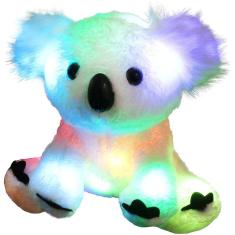 Brinquedo macio de pelúcia Koala LED, luzes noturnas de arco-íris