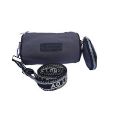 Bolsa mini bag alça ombro e transversal estilo cilindro com porta-moed