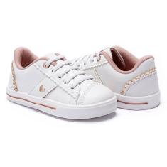 Tênis Calce-Fácil Infantil Menina Cadarço Elástico Babadinhos - Pequit