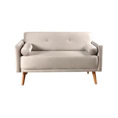 Namoradeira Luma Sofá Living Sala Recepção - Bella Decor, Suede Bege C