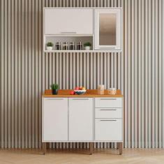 Cozinha Compacta 2 Peças 5 Portas 2 Gavetas Paris Sallêto Branco - SAL