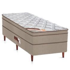 Cama Box Solteirão Castor Revolution com Molas Ensacadas 66x100x200cm – Branco/Bege