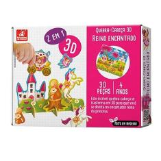 Quebra-Cabeça de Madeira, Reino Encantado 3D, 30 peças, Brincadeira de Criança