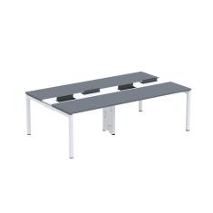 Mesa de Plataforma Dupla para 4 Pessoas Corporativa 120X140/4P PDC12/14/4P Grafito/Branco